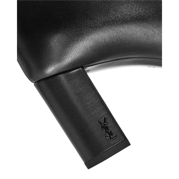 YSL Yves Saint Laurent Lou 70 Black Leather Pin Block Heel Ankle Bootie Boot 37 - Picture 5 of 12